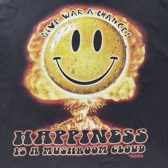 VTG 7.62 Design Black T-Shirt XL Happiness is a Mushroom Cloud War Shirt Bomb - Picture 9 of 11